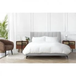 Artecosy Tables De Chevet Table De Chevet Bois Et Métal Noyer -Surmatelas Soldes Magasin table de chevet bois et metal noyer 2