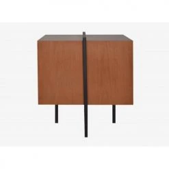 Artecosy Tables De Chevet Table De Chevet Bois Et Métal Noyer -Surmatelas Soldes Magasin table de chevet bois et metal noyer 4