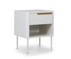 Meubles & Design Tables De Chevet Table De Chevet Contemporaine Avec Tiroir Blanc