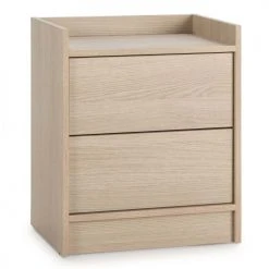 HOMN Tables De Chevet Table De Chevet De 2 Tiroirs, Couleur Chêne