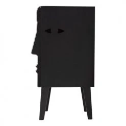 RNT By Really Nice Things Tables De Chevet Table De Chevet De Bois De Pin Massif Couleur Noir Droit -Surmatelas Soldes Magasin table de chevet de bois de pin massif couleur noir droit 2