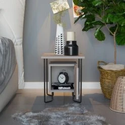 Toilinux Tables De Chevet Table De Chevet Design Marron -Surmatelas Soldes Magasin table de chevet design marron 8