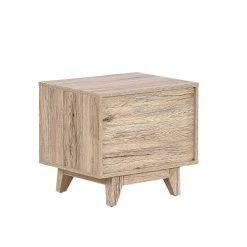 Beliani Tables De Chevet Table De Chevet Effet Bois Clair Noir -Surmatelas Soldes Magasin table de chevet effet bois clair noir 4