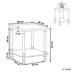 Beliani Tables De Chevet Table De Chevet Effet Bois Foncé Et Noire -Surmatelas Soldes Magasin table de chevet effet bois fonce et noire