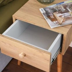 Homifab Tables De Chevet Table De Chevet Effet Chêne Avec 1 Tiroir -Surmatelas Soldes Magasin table de chevet effet chene avec 1 tiroir 5