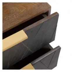 Rendez Vous Déco Tables De Chevet Table De Chevet En Ardoise, Métal Et Bois, 2 Tiroirs -Surmatelas Soldes Magasin table de chevet en ardoise metal et bois 2 tiroirs 3