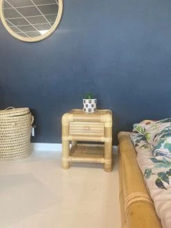 HYDILE Tables De Chevet Table De Chevet En Bambou -Surmatelas Soldes Magasin table de chevet en bambou 2