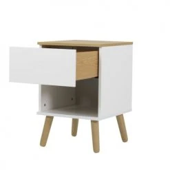 Tenzo Tables De Chevet Table De Chevet En Bois 1 Tiroir Blanc -Surmatelas Soldes Magasin table de chevet en bois 1 tiroir blanc 5