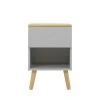 Tenzo Tables De Chevet Table De Chevet En Bois 1 Tiroir Gris Clair