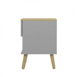 Tenzo Tables De Chevet Table De Chevet En Bois 1 Tiroir Gris Clair -Surmatelas Soldes Magasin table de chevet en bois 1 tiroir gris clair 3