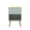 Tenzo Tables De Chevet Table De Chevet En Bois 1 Tiroir Vert D'eau -Surmatelas Soldes Magasin table de chevet en bois 1 tiroir vert d eau
