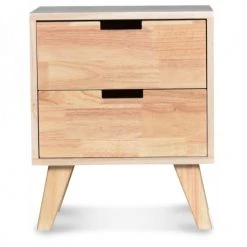 Wadiga Tables De Chevet Table De Chevet En Bois 2 Tiroirs H48cm -Surmatelas Soldes Magasin table de chevet en bois 2 tiroirs h48cm 3