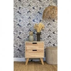 Wadiga Tables De Chevet Table De Chevet En Bois 2 Tiroirs H48cm -Surmatelas Soldes Magasin table de chevet en bois 2 tiroirs h48cm 4