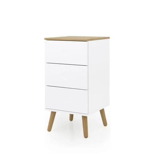 Tenzo Tables De Chevet Table De Chevet En Bois 3 Tiroirs Blanc 4 Tenzo Tables De Chevet Table De Chevet En Bois 3 Tiroirs Blanc – Image 2