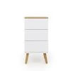 Tenzo Tables De Chevet Table De Chevet En Bois 3 Tiroirs Blanc -Surmatelas Soldes Magasin table de chevet en bois 3 tiroirs blanc