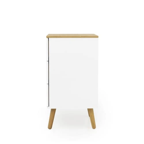 Tenzo Tables De Chevet Table De Chevet En Bois 3 Tiroirs Blanc 5 Tenzo Tables De Chevet Table De Chevet En Bois 3 Tiroirs Blanc – Image 3