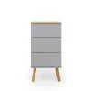 Tenzo Tables De Chevet Table De Chevet En Bois 3 Tiroirs Gris Clair -Surmatelas Soldes Magasin table de chevet en bois 3 tiroirs gris clair 1