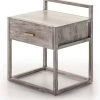 Thai Natura Tables De Chevet Table De Chevet En Bois Beige Et Gris 50x40x60