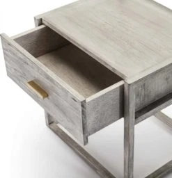 Thai Natura Tables De Chevet Table De Chevet En Bois Beige Et Gris 50x40x60 -Surmatelas Soldes Magasin table de chevet en bois beige et gris 50x40x60 5