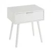 Wadiga Tables De Chevet Table De Chevet En Bois Blanc 1 Tiroir