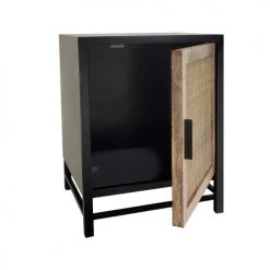 Rendez Vous Déco Tables De Chevet Table De Chevet En Bois De Manguier Et Cannage -Surmatelas Soldes Magasin table de chevet en bois de manguier et cannage 4