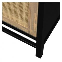 Rendez Vous Déco Tables De Chevet Table De Chevet En Bois De Manguier Et Cannage -Surmatelas Soldes Magasin table de chevet en bois de manguier et cannage 5