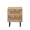Drawer Tables De Chevet Table De Chevet En Bois Et Cannage Bois -Surmatelas Soldes Magasin table de chevet en bois et cannage bois
