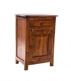 Wadiga Tables De Chevet Table De Chevet En Bois Massif D'acacia 1 Tiroir 1 Placard