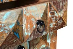 GINER Y COLOMER Tables De Chevet Table De Chevet En Bois Massif Recyclé Multicolore -Surmatelas Soldes Magasin table de chevet en bois massif recycle multicolore 1