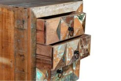 GINER Y COLOMER Tables De Chevet Table De Chevet En Bois Massif Recyclé Multicolore -Surmatelas Soldes Magasin table de chevet en bois massif recycle multicolore 2