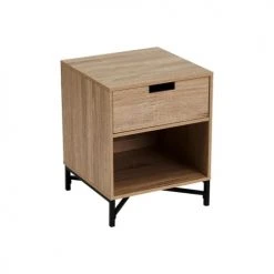 Wadiga Tables De Chevet Table De Chevet En Bois MDF Et Métal 1 Tiroir