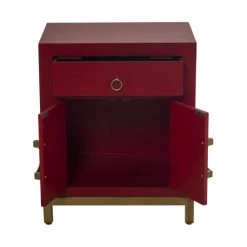 Wadiga Tables De Chevet Table De Chevet En Bois Rouge Style Oriental 44,5x32x55cm -Surmatelas Soldes Magasin table de chevet en bois rouge style oriental 44 5x32x55cm 1