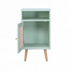 Alice's Garden Tables De Chevet Table De Chevet En Cannage Vert Céladon -Surmatelas Soldes Magasin table de chevet en cannage vert celadon 2