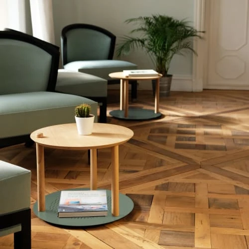 DIZY Design Tables De Chevet Table De Chevet En Chêne Et Métal Vert 4 DIZY Design Tables De Chevet Table De Chevet En Chêne Et Métal Vert – Image 2