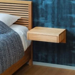 WOODEK Tables De Chevet Table De Chevet En Chêne Massif Huilé -Surmatelas Soldes Magasin table de chevet en chene massif huile 4