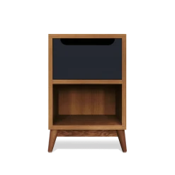 Kulile Tables De Chevet Table De Chevet En Chene Miel Gris Anthracite