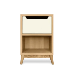 Kulile Tables De Chevet Table De Chevet En Chene Naturel Blanc Sable