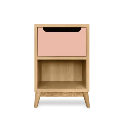 Kulile Tables De Chevet Table De Chevet En Chene Naturel Rose Blush