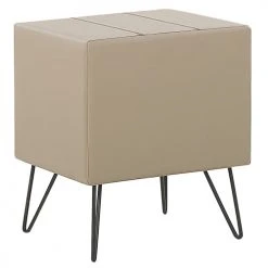 Beliani Tables De Chevet Table De Chevet En Cuir PU Beige -Surmatelas Soldes Magasin table de chevet en cuir pu beige 3