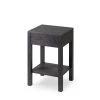 WOODEK Tables De Chevet Table De Chevet En Hêtre Massif Noir -Surmatelas Soldes Magasin table de chevet en hetre massif noir