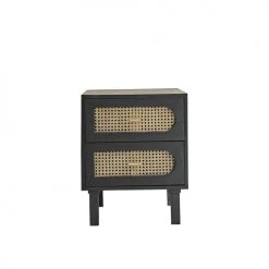 Bois Dessus Bois Dessous Tables De Chevet Table De Chevet En Manguier Noir Et Cannage