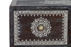 GINER Y COLOMER Tables De Chevet Table De Chevet En Manguier Noir Vieilli -Surmatelas Soldes Magasin table de chevet en manguier noir vieilli 2