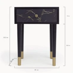 RNT By Really Nice Things Tables De Chevet Table De Chevet En MDF Avec Imprimé En Marbre Noir. 12 RNT By Really Nice Things Tables De Chevet Table De Chevet En MDF Avec Imprimé En Marbre Noir. -Surmatelas Soldes Magasin table de chevet en mdf avec imprime en marbre noir 4