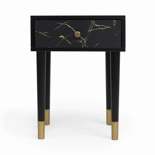 RNT By Really Nice Things Tables De Chevet Table De Chevet En MDF Avec Imprimé En Marbre Noir. 3 RNT By Really Nice Things Tables De Chevet Table De Chevet En MDF Avec Imprimé En Marbre Noir.