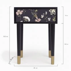 RNT By Really Nice Things Tables De Chevet Table De Chevet En MDF Avec Imprimé Floral Lily. -Surmatelas Soldes Magasin table de chevet en mdf avec imprime floral lily 4