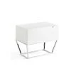 Angel Cerda Tables De Chevet Table De Chevet En MDF Laqué En Blanc Brillant Et En Acier Inox