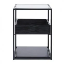 Maisons Du Monde Tables De Chevet Table De Chevet En Métal Noir Et Verre