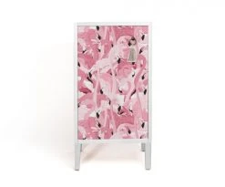 RNT By Really Nice Things Tables De Chevet Table De Chevet En Pin Massif Avec Imprimé Flamants Roses
