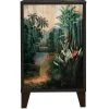 RNT By Really Nice Things Tables De Chevet Table De Chevet En Pin Massif Avec Imprimé Tropical Jungle. -Surmatelas Soldes Magasin table de chevet en pin massif avec imprime tropical jungle