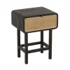 Meubles & Design Tables De Chevet Table De Chevet En Rotin Et Bois Noir -Surmatelas Soldes Magasin table de chevet en rotin et bois noir